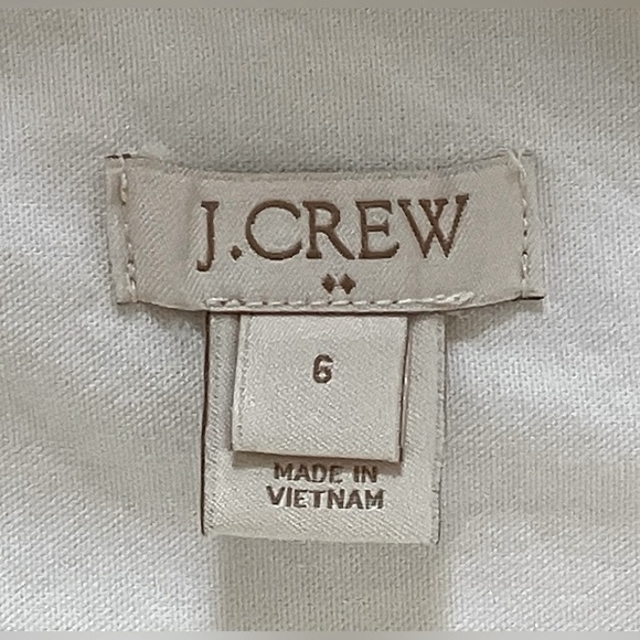 EUC J. CREW 100% Cotton White Button Front Short Sleeve Shift/Shirt Dress Size 6 - Picture 3 of 12